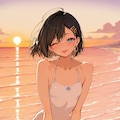【企画：夕暮れ・APRICOT】白い水着の女の子 2枚目