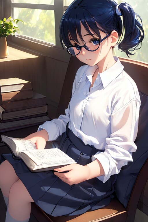 イラスト：読書中１
