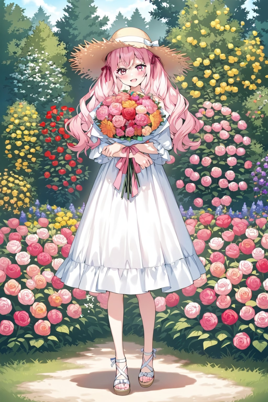 カーネーションを持つ女の子