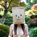 妻変態化計画　～庭で紙袋被せてハイチーズ～ 2枚目