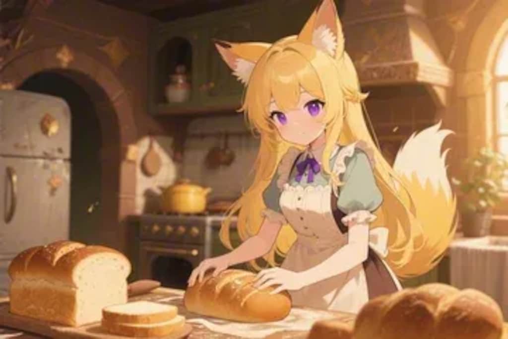 パンを焼くクレアちゃん