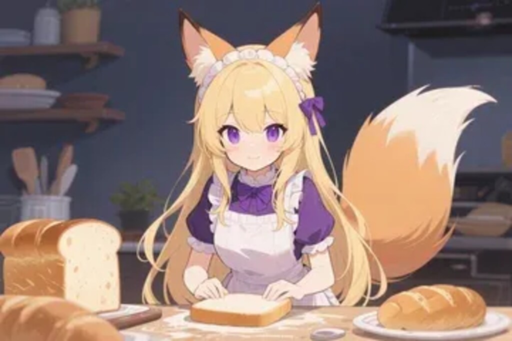 パンを焼くクレアちゃん