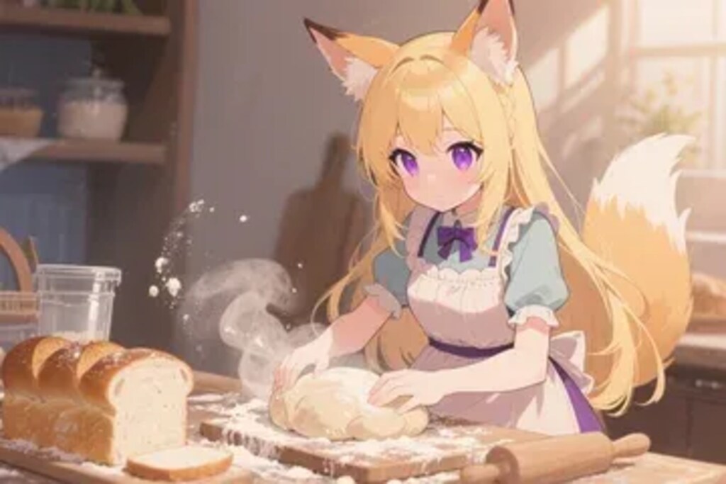 パンを焼くクレアちゃん