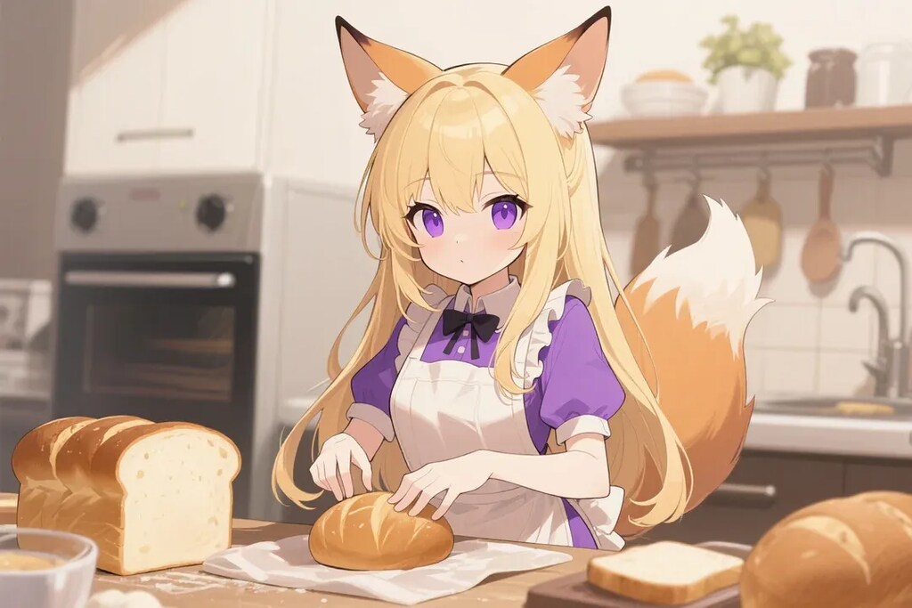 パンを焼くクレアちゃん