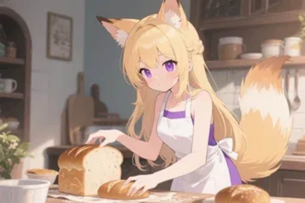 パンを焼くクレアちゃん