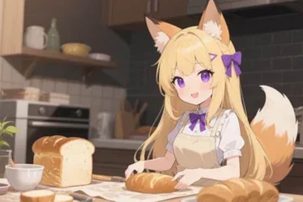 パンを焼くクレアちゃん