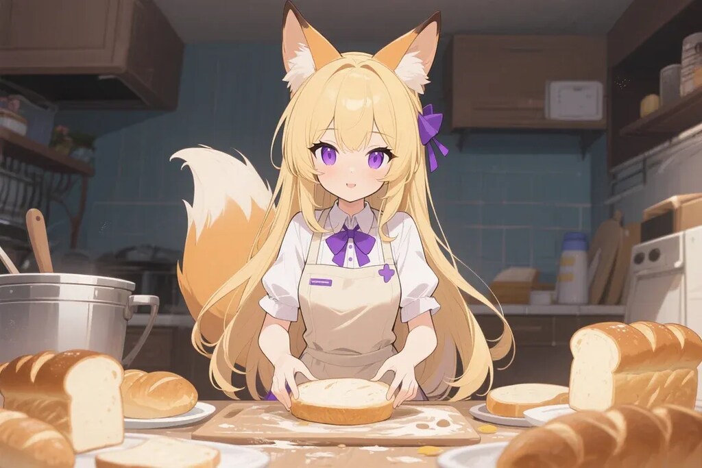 パンを焼くクレアちゃん