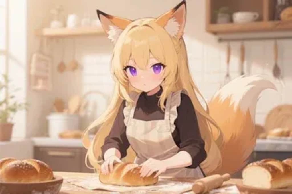 パンを焼くクレアちゃん