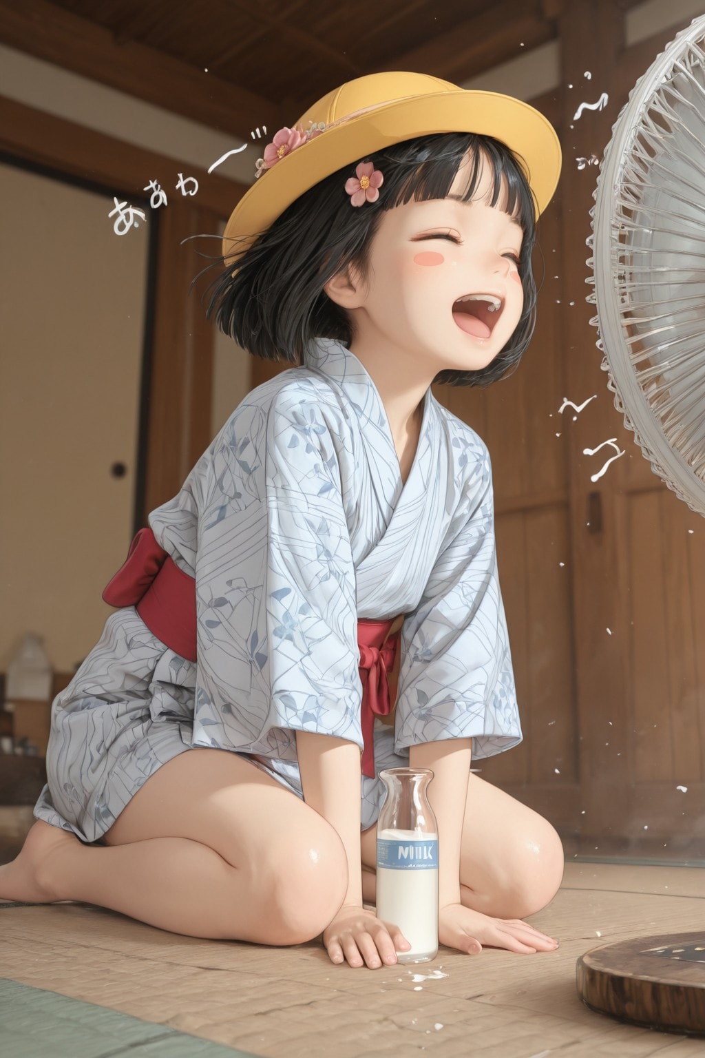 Onsen Girl（温泉ガール「やっぱ、牛乳でしょ♪」からの「あぁ～～～♪」） | の人気AIイラスト・グラビア