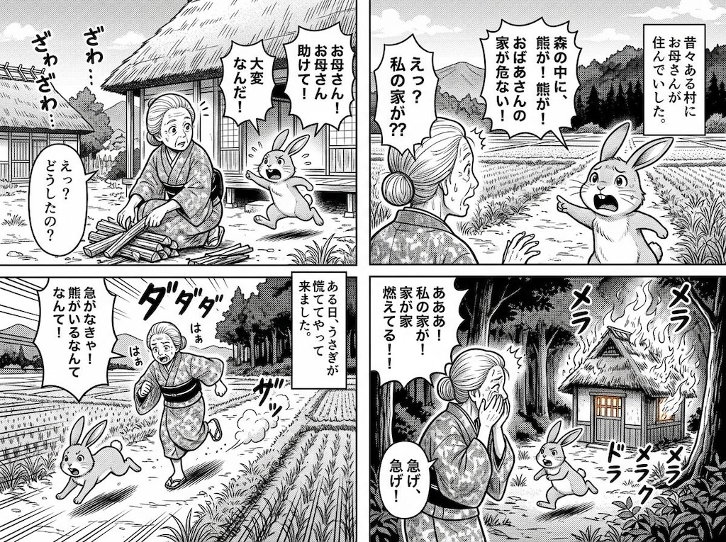 日本昔話　ウサギとカ○