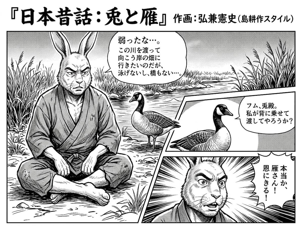 日本昔話　ウサギとカ○