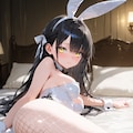 寝ころび白バニー 3枚目