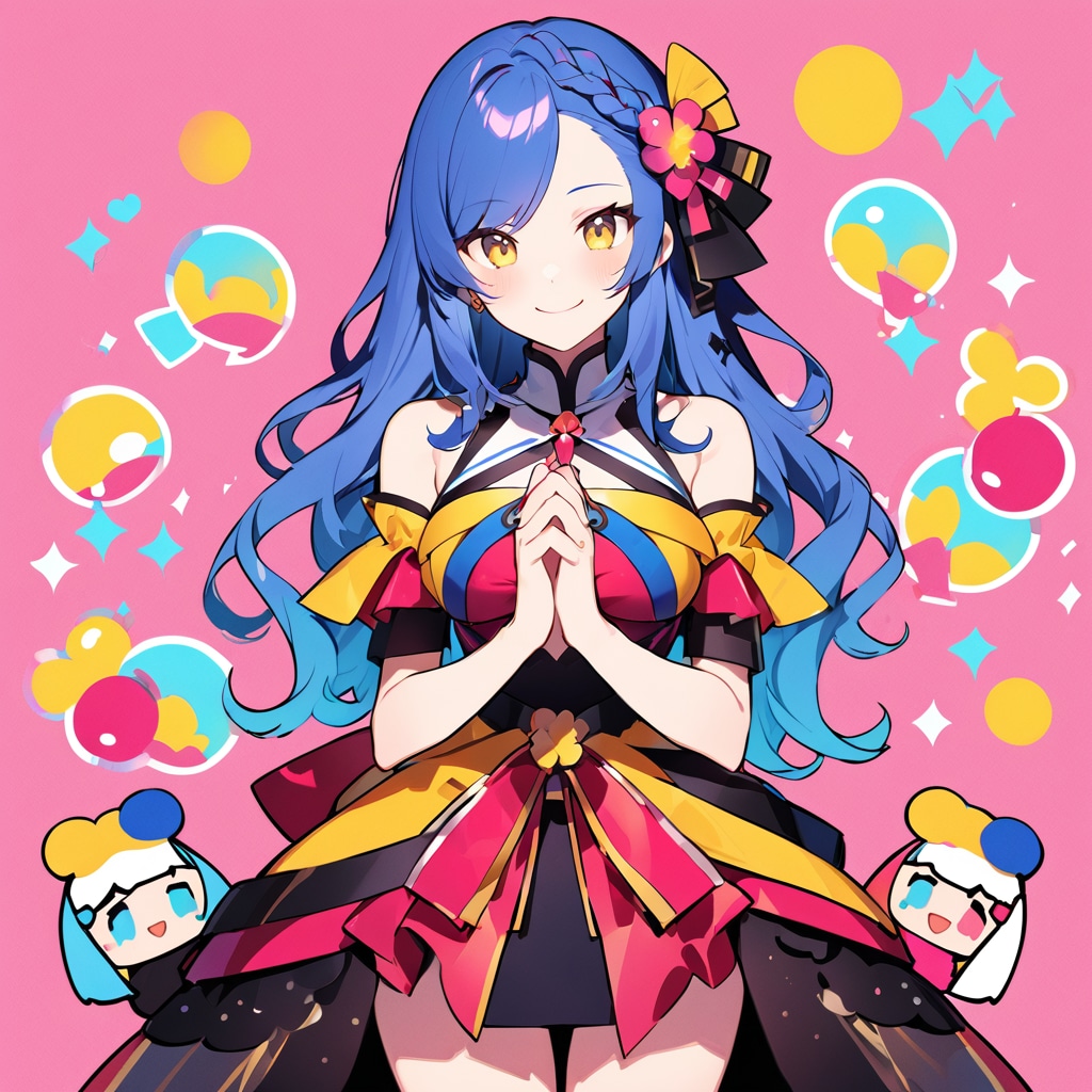 服と髪【桃】６枚