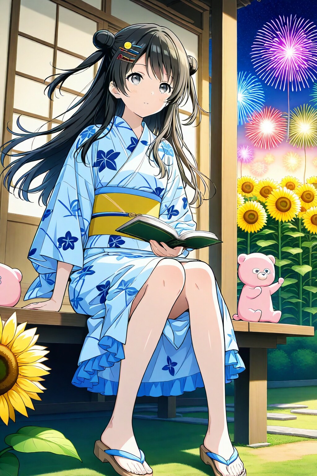 咲くは夜空の花と夏の花