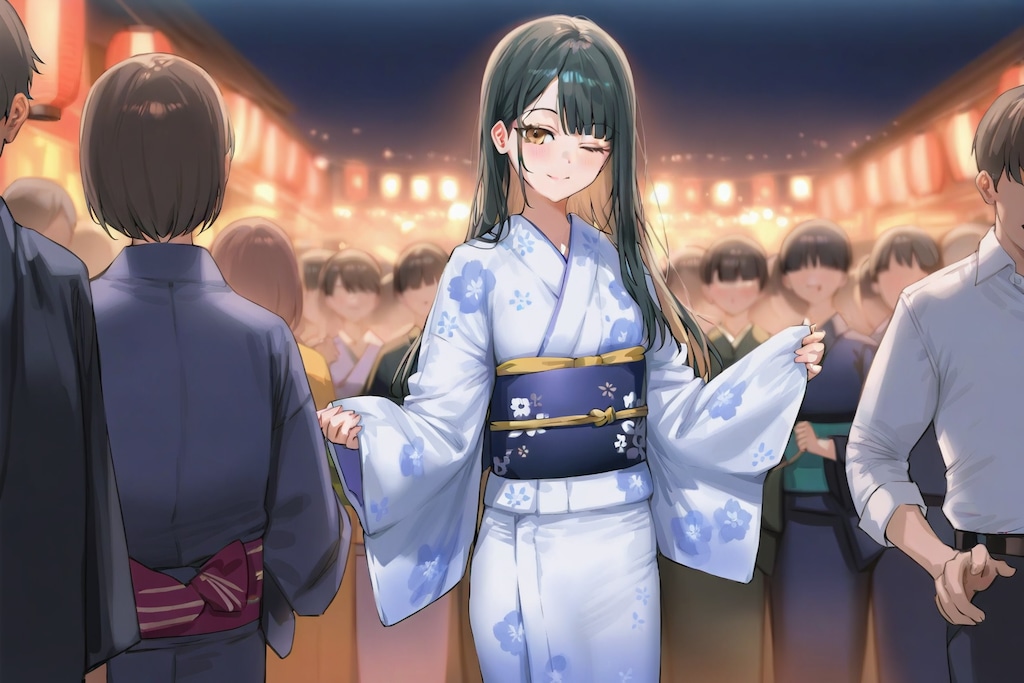利奈さん(うちの娘)と浴衣デート