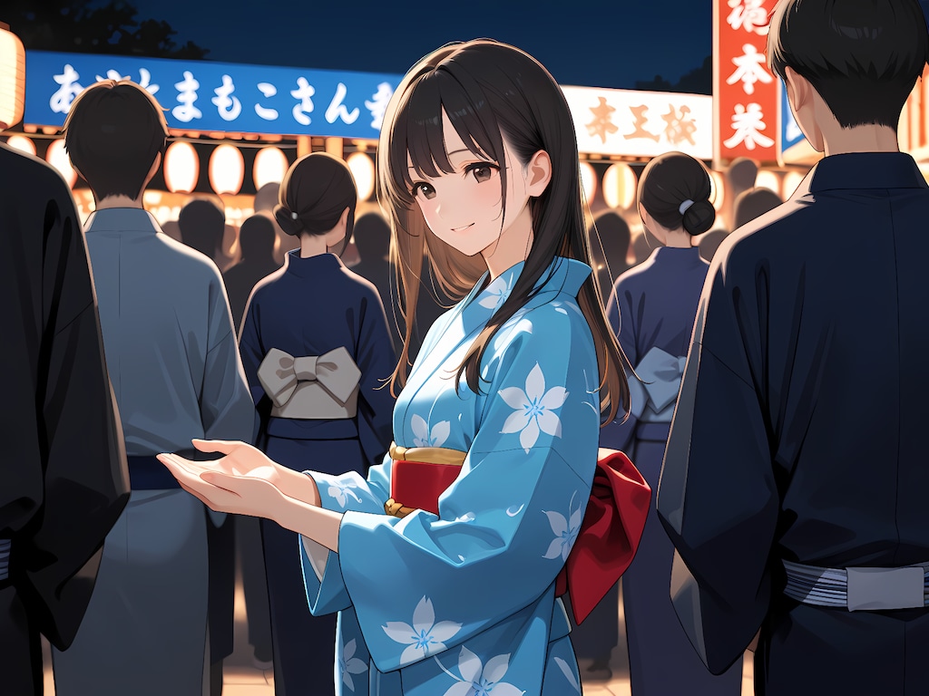 利奈さん(うちの娘)と浴衣デート