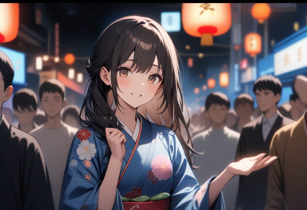 利奈さん(うちの娘)と浴衣デート
