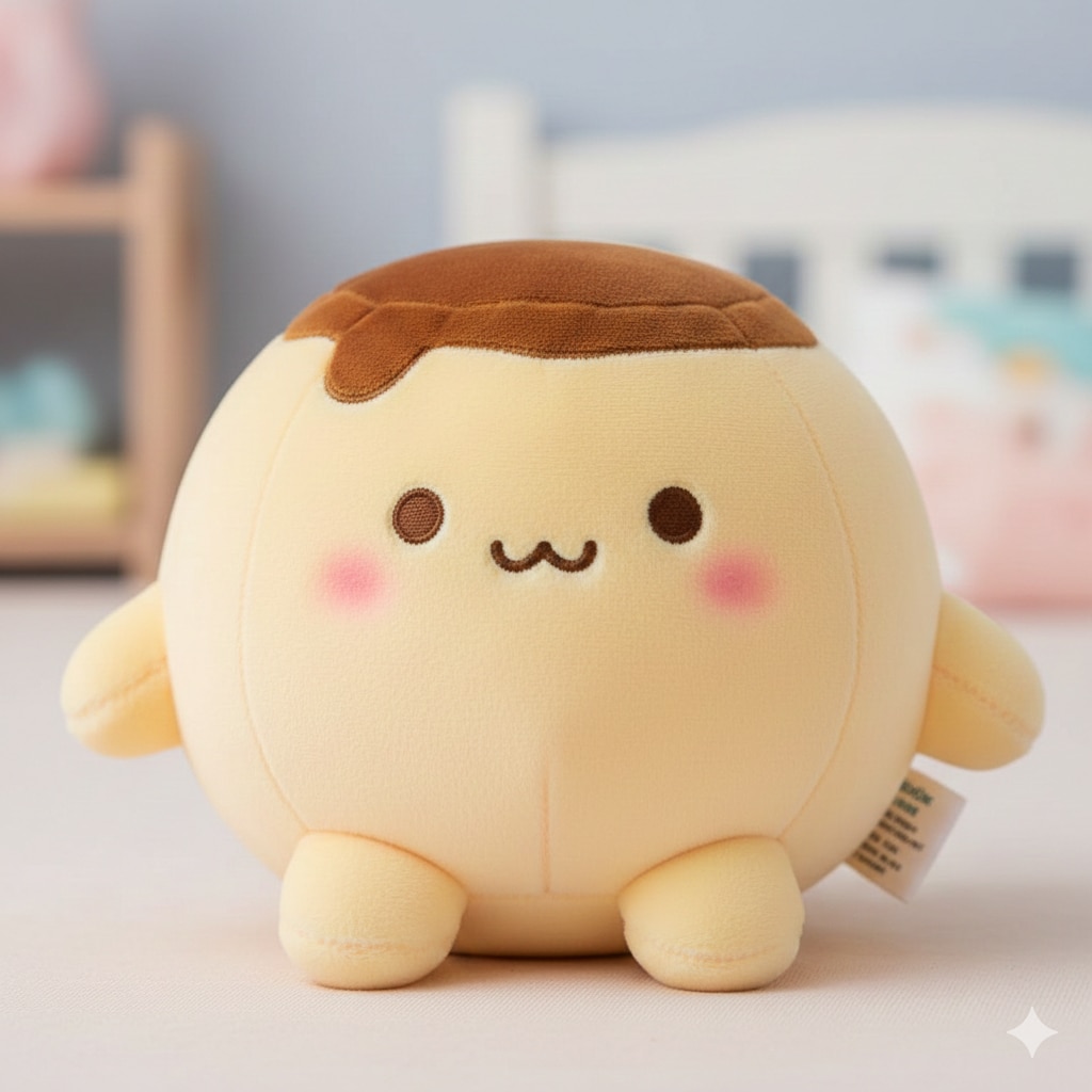 アイスクリームの横のぬいぐるみ