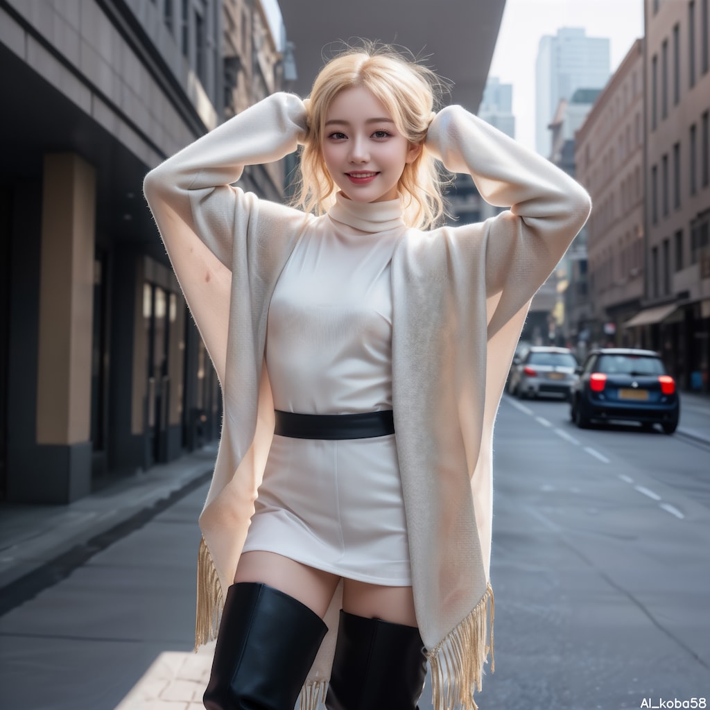 Vol156_Poncho+mini skirt