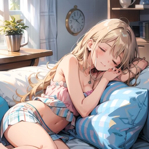 そんな格好で寝ていたら風引くよ