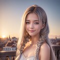 三つ編みの女の子。銀髪。 2枚目