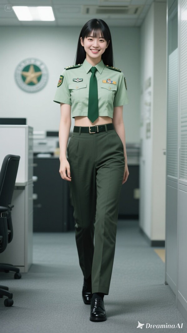 かっこかわいい自衛官武内葵の防衛庁内勤