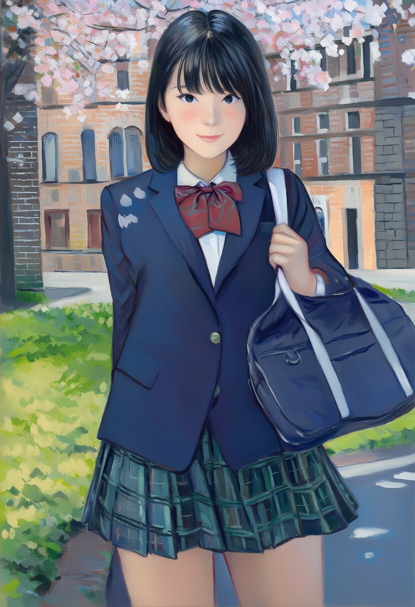 女子校生といたずらな子猫