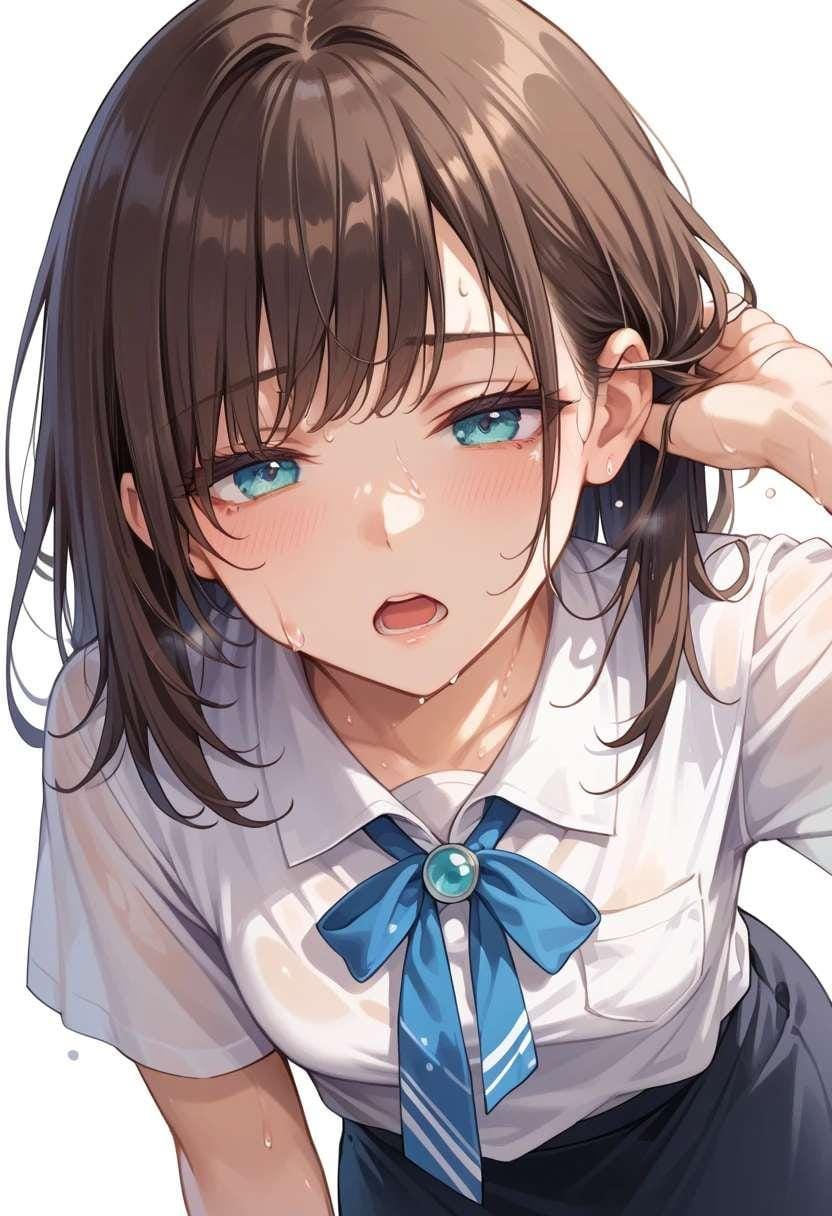 汗だく制服 | の人気AIイラスト・グラビア