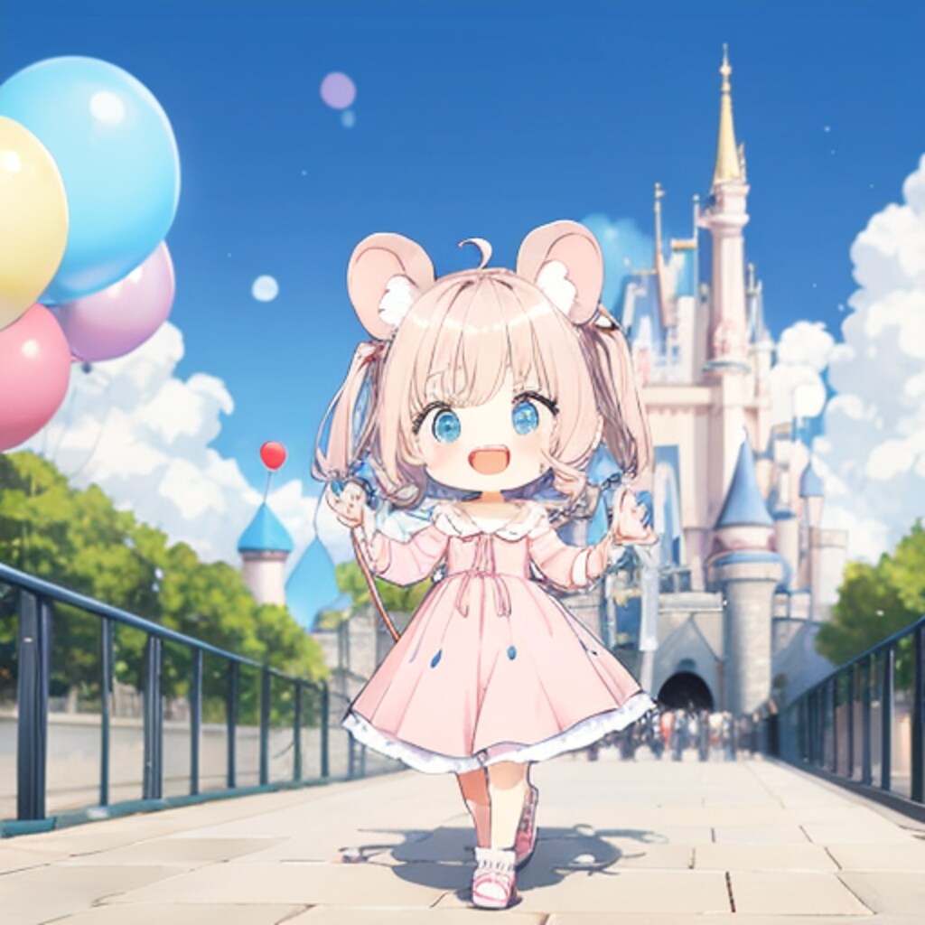 テーマパークのケモミミガール