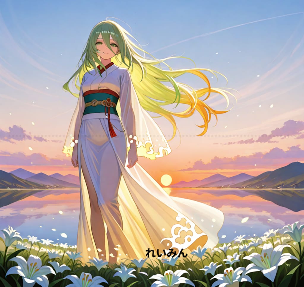 夕陽のユリ