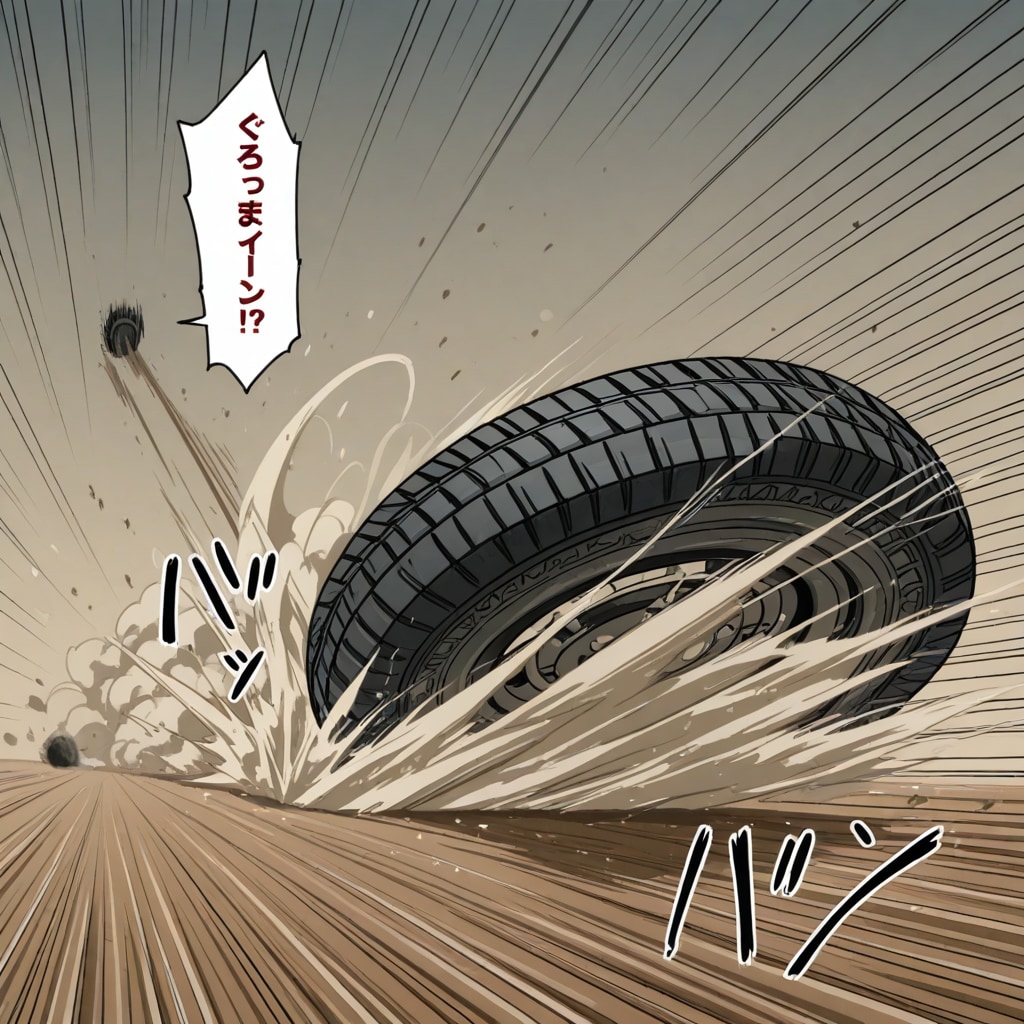 荒ぶるタイヤ