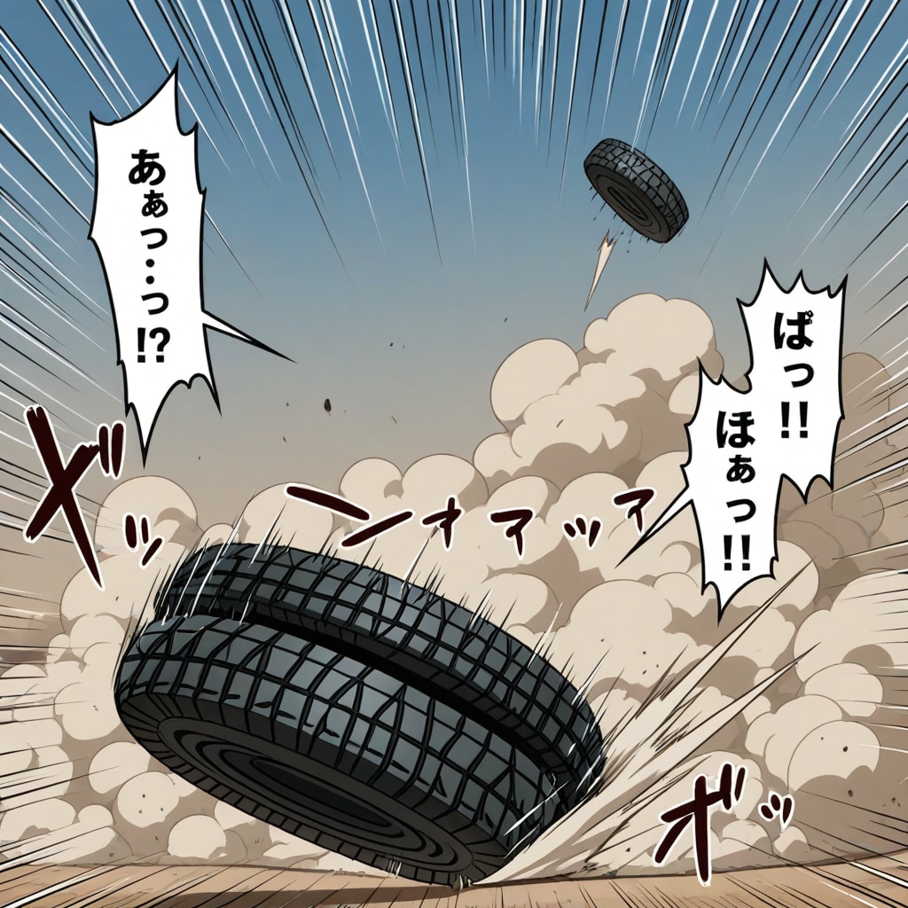 荒ぶるタイヤ