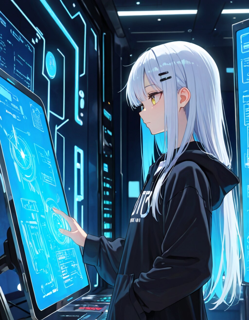 研究室でホログラムっぽい感じ