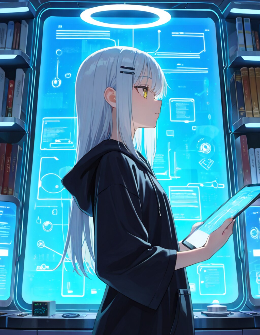 研究室でホログラムっぽい感じ