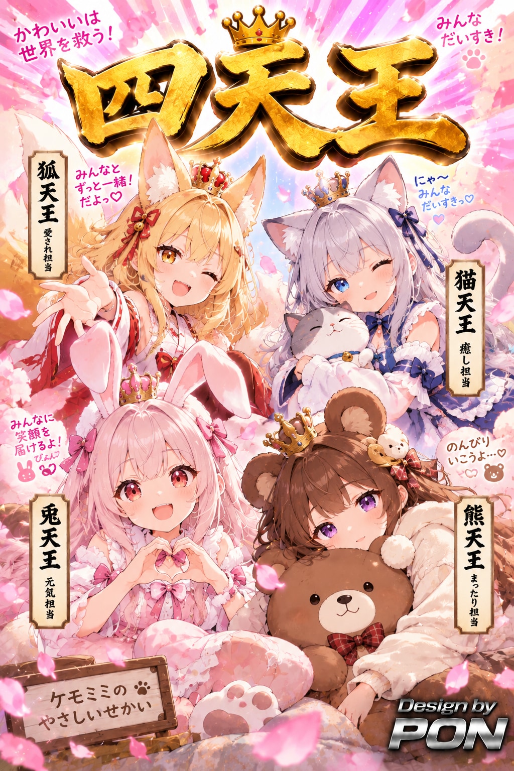 ゆるふわ四天王 | の人気AIイラスト・グラビア