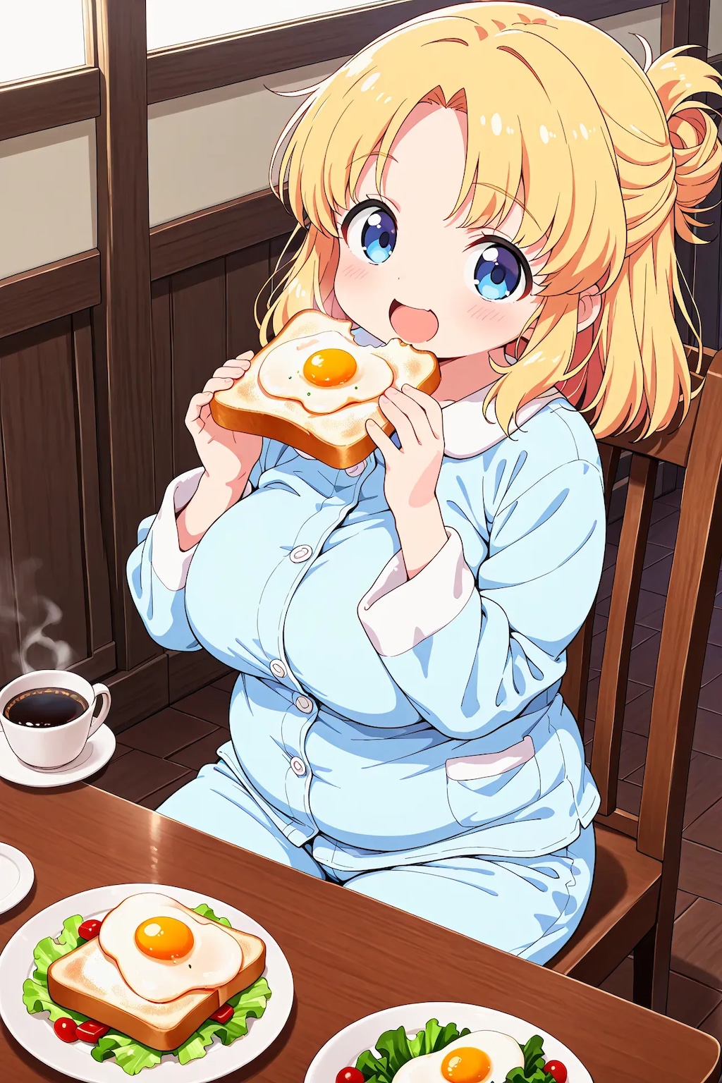 もぐもぐ・・・おはよ！