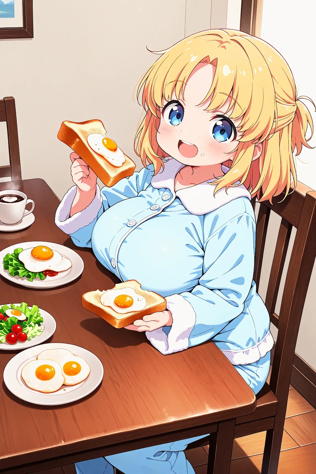 もぐもぐ・・・おはよ！