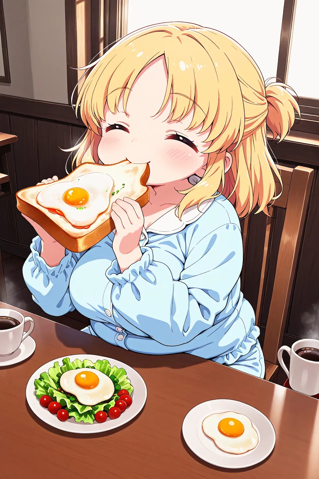 もぐもぐ・・・おはよ！