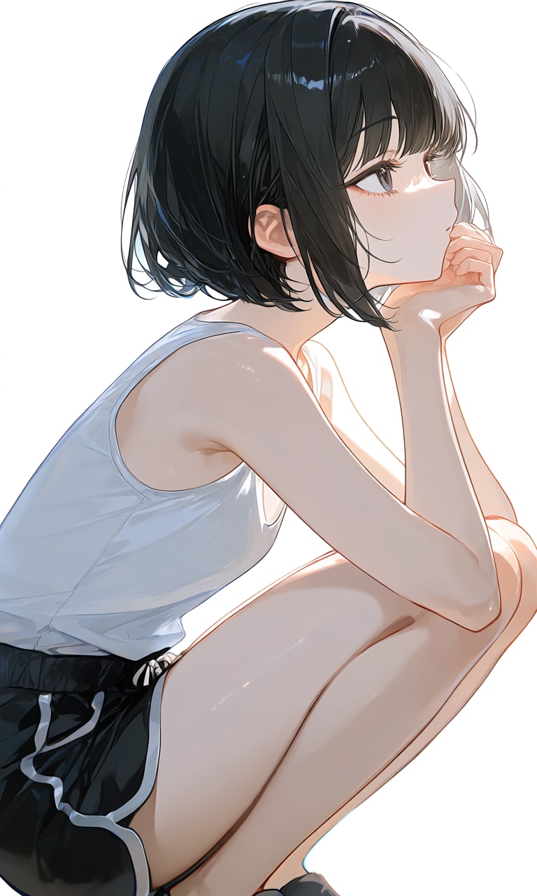 しゃがみ込み少女