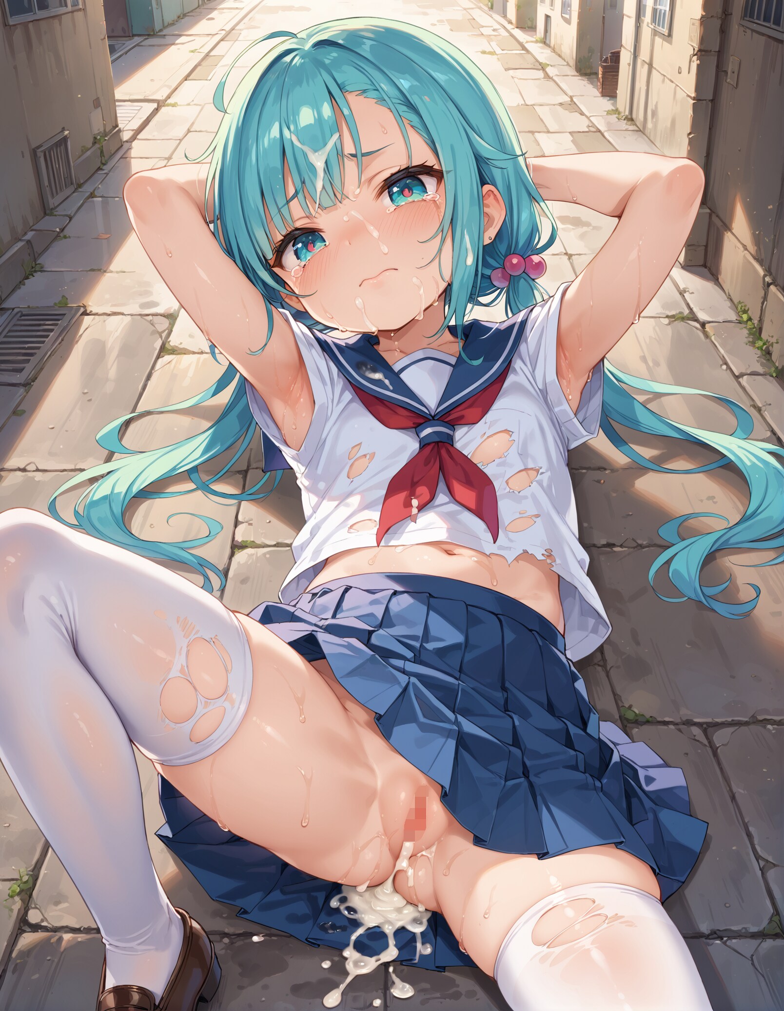裏路地で