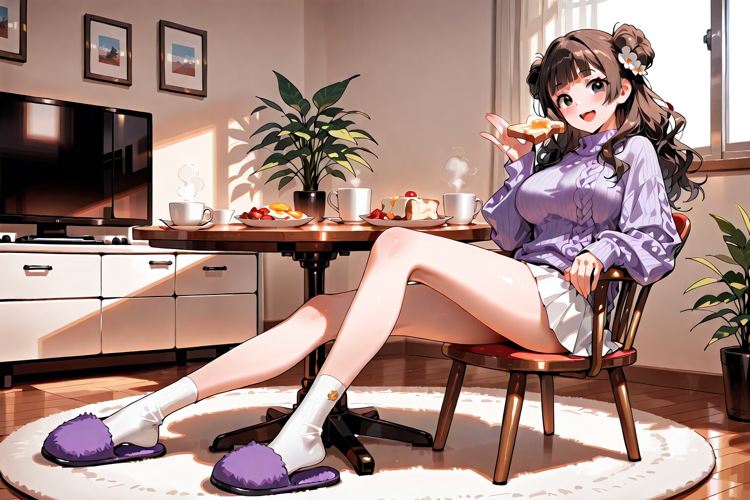 お団子頭の亜寿沙先生