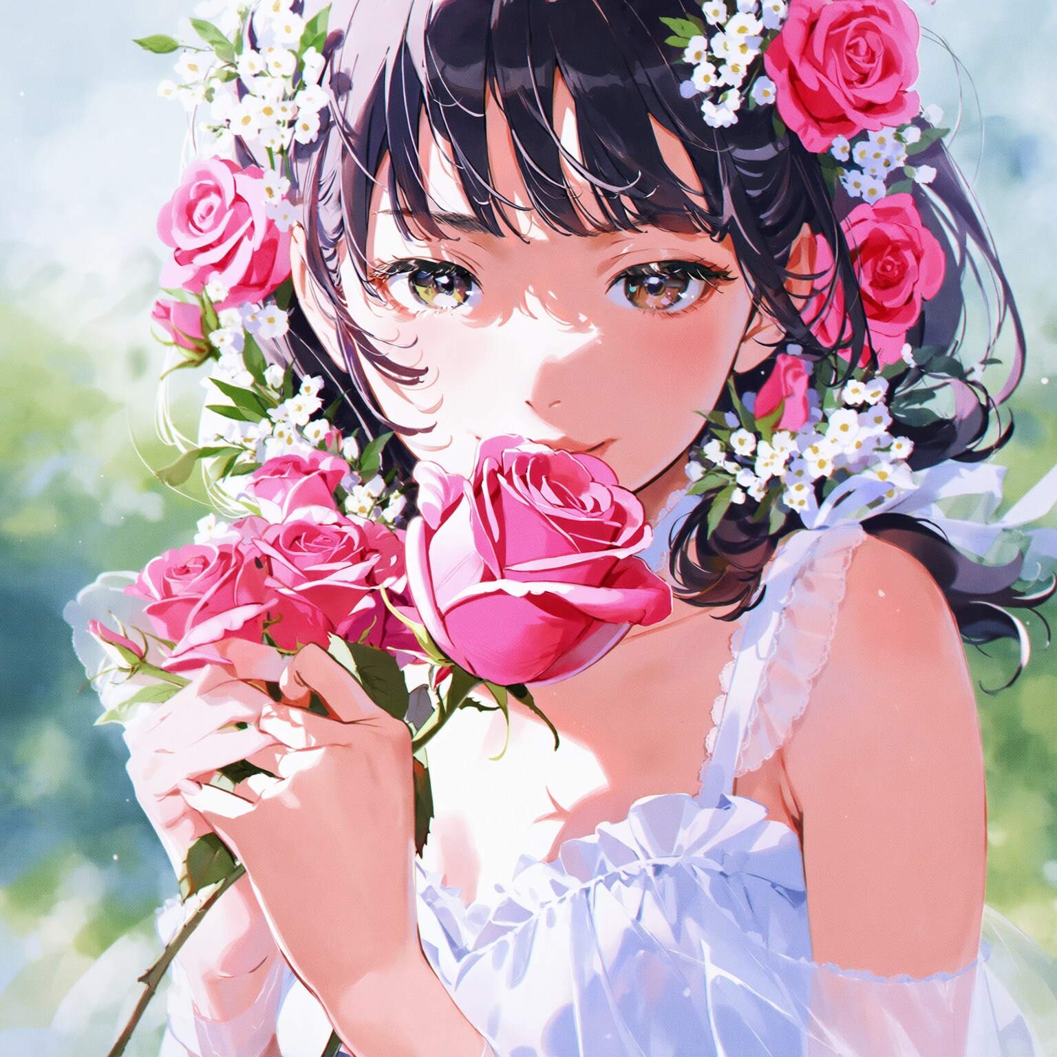 バラと少女 | の人気AIイラスト・グラビア
