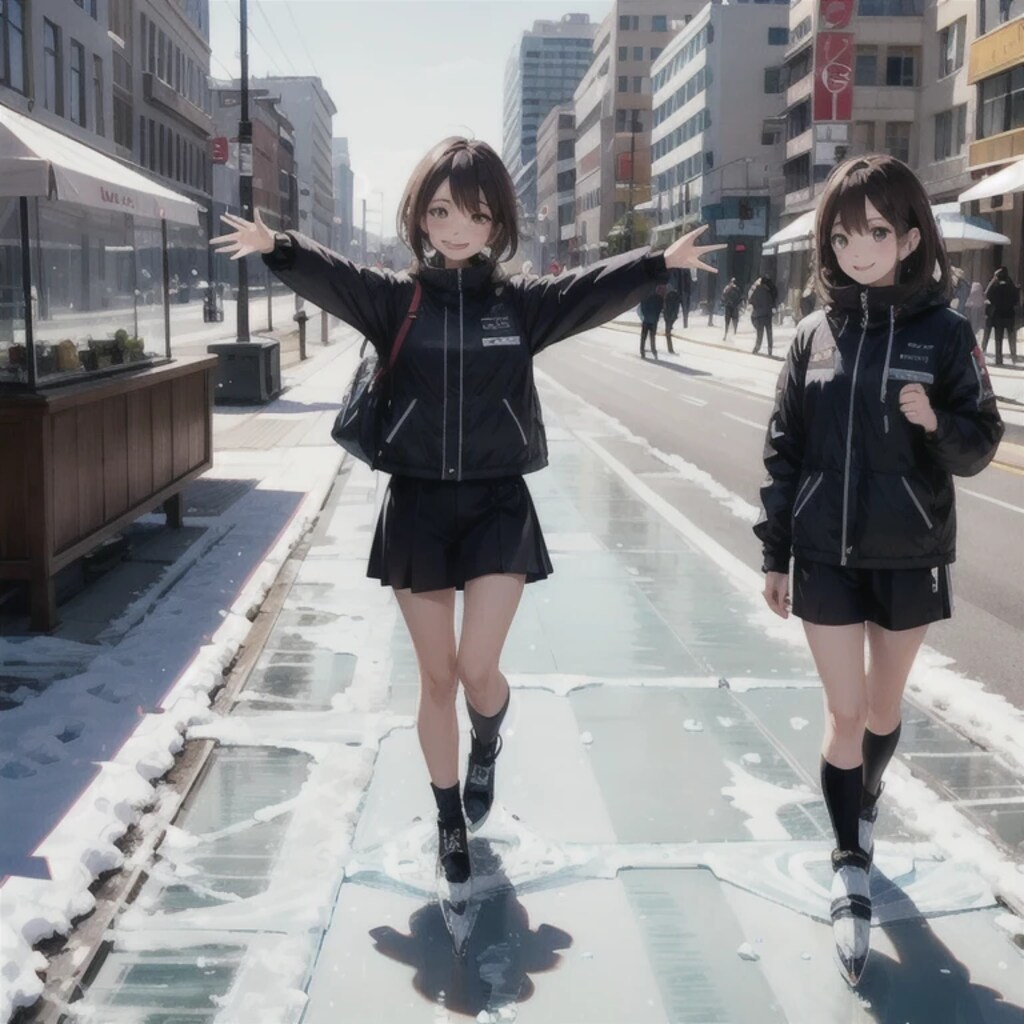 昨日日陰だったから凍っちゃったね～お兄ちゃん