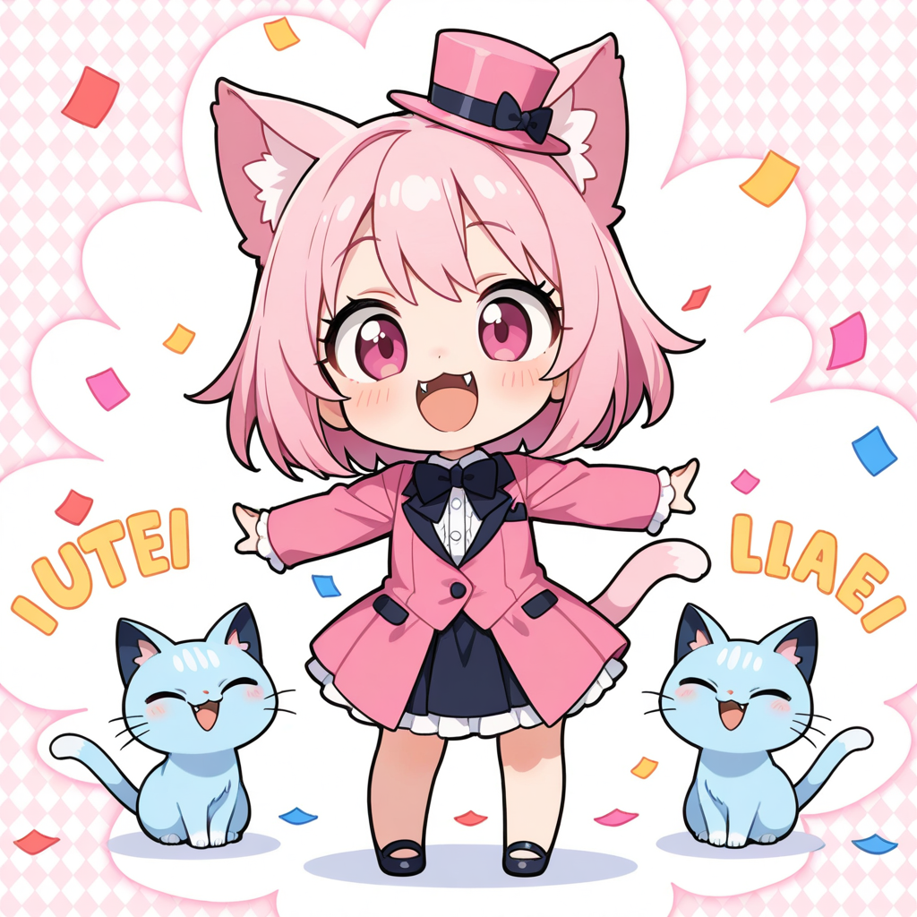 ねこちゃんシルクハット