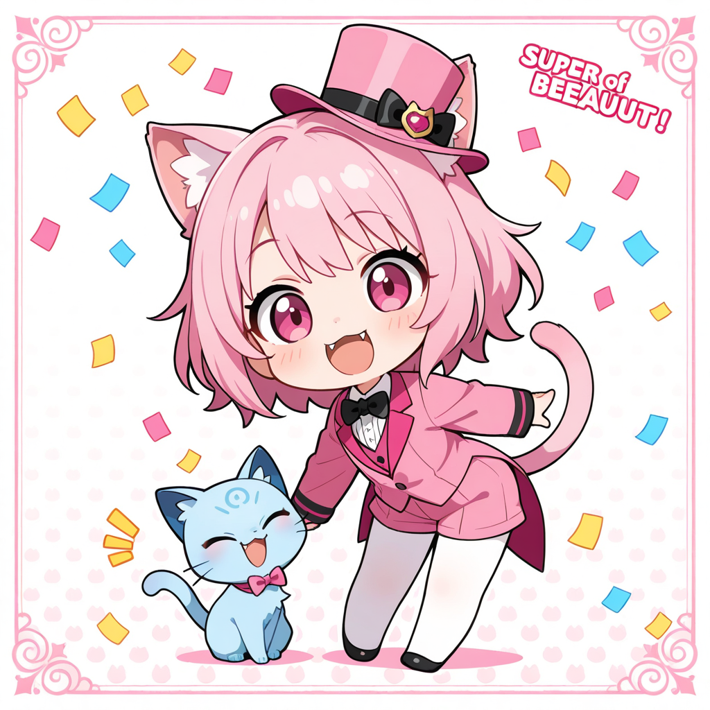 ねこちゃんシルクハット