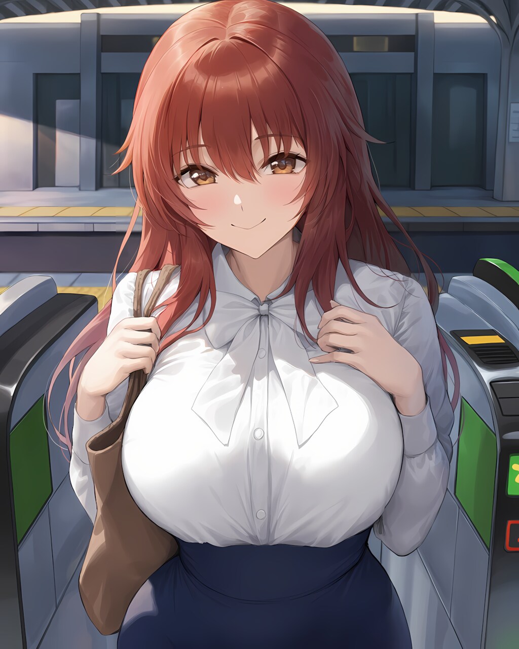 改札で待っててくれたの…？愛されOLのお出迎えバッグ抱き💓
