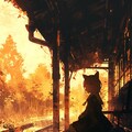電車待ち✖︎くま娘🐾 2枚目