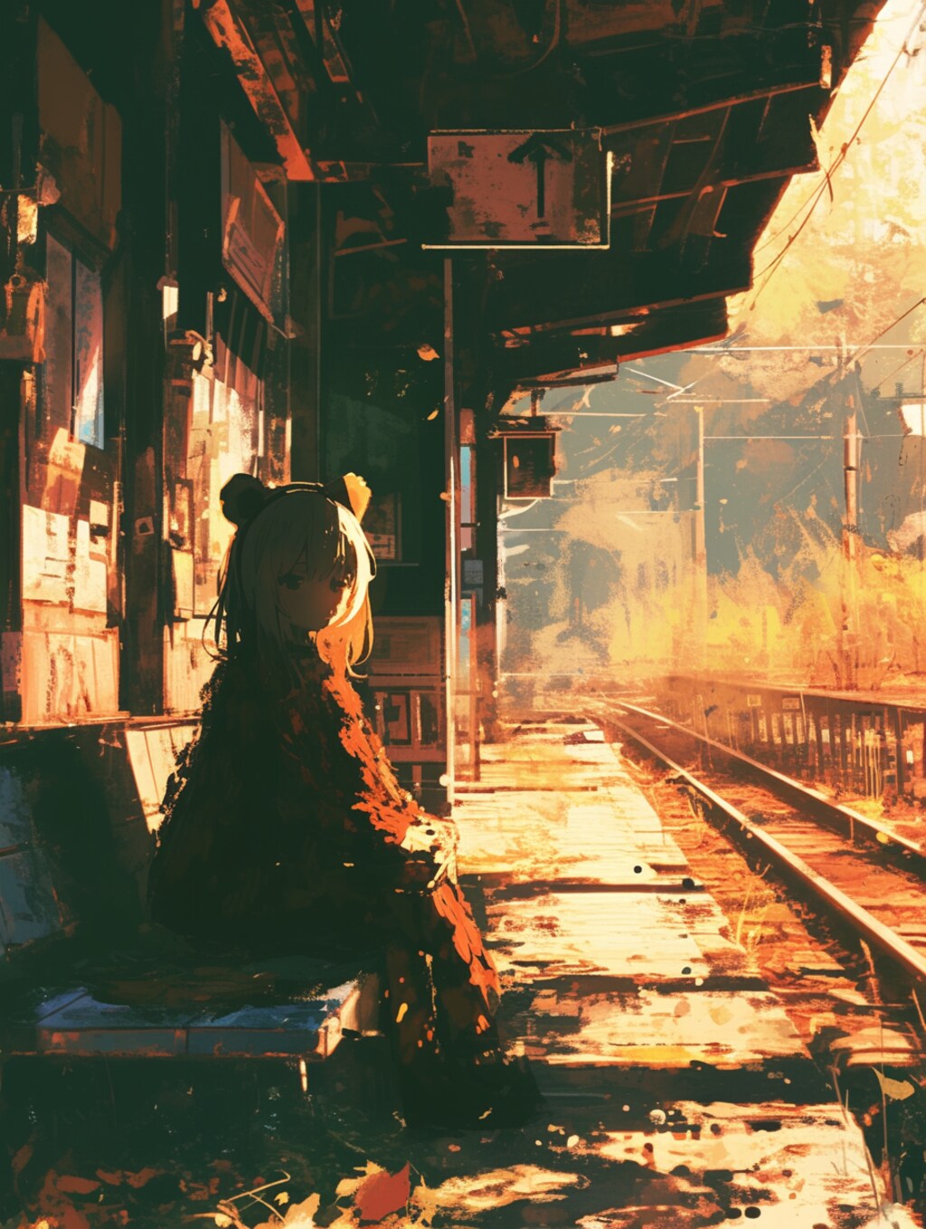 電車待ち✖︎くま娘🐾