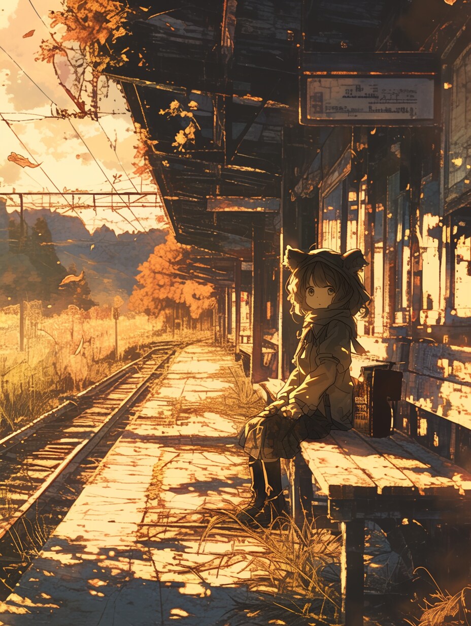 電車待ち✖︎くま娘🐾