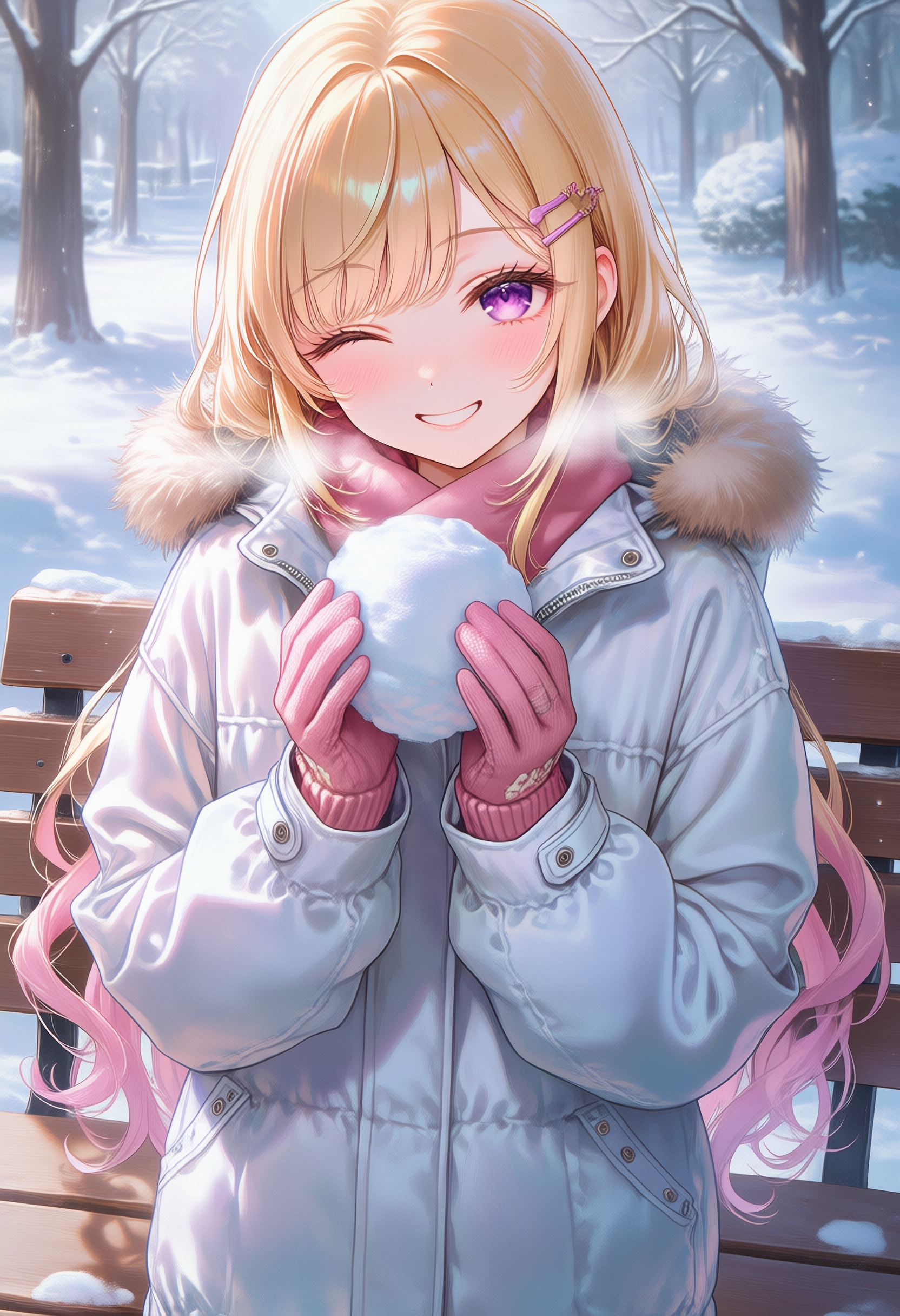 はい、雪玉どうぞっ！